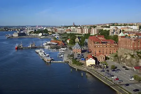 Utsikt från älvsborgsbron i Göteborg 