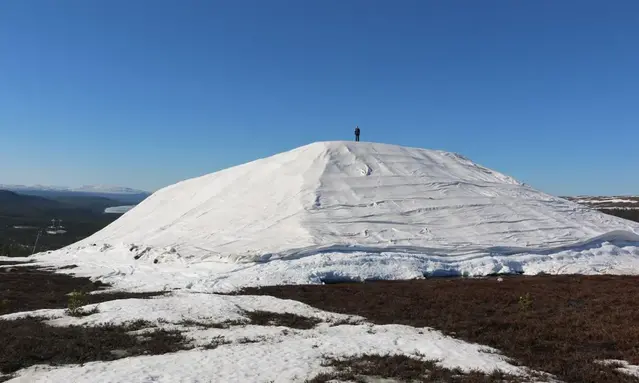 Snow storage with canvas, Idre Fjäll. 