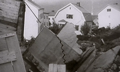 Hus som rasat i jordskred