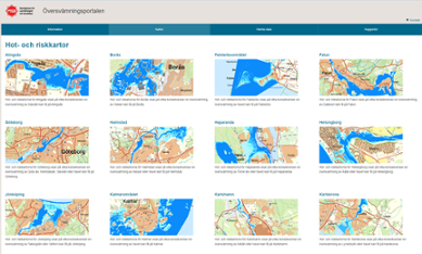 Bild från MSBs webbtjänst Översvämningsportalen.